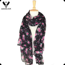 Promotional Long Polyester Flower Scarf